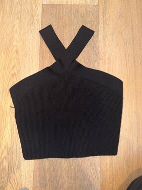 Aritzia Black Cross-Back Knit Camisole